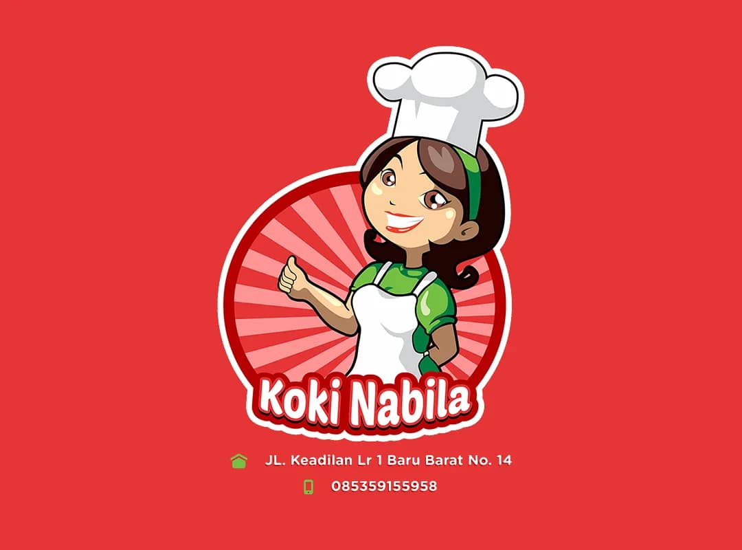 Website company profile profesional hasil pengembangan CodeHero - Desain Logo Koki Nabila – Branding Kuliner